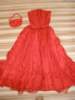 красное длиное вечернее платье 42-46 р-ра