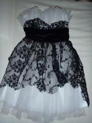 Вечернее платье чёрно-белое