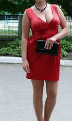 Вечернее летнее красное платье M/L